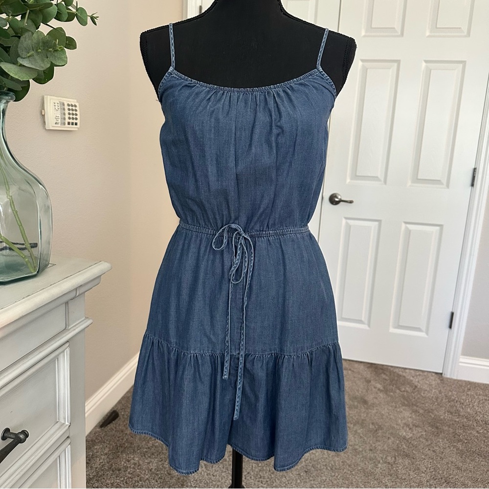 Express XS Denim Blue Sleeveless Romper